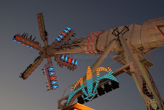 Image of Air illuminating in the early evening at Newcastle Hoppings